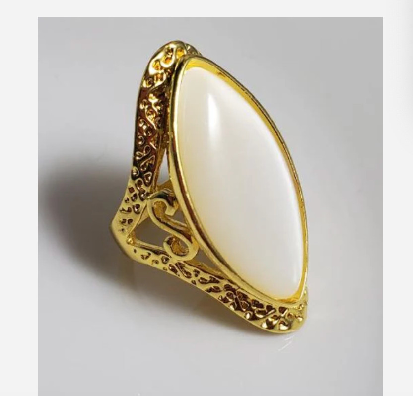 GOLD MOONSTONE GEM RING SIZE 5 6 7 8 9 10