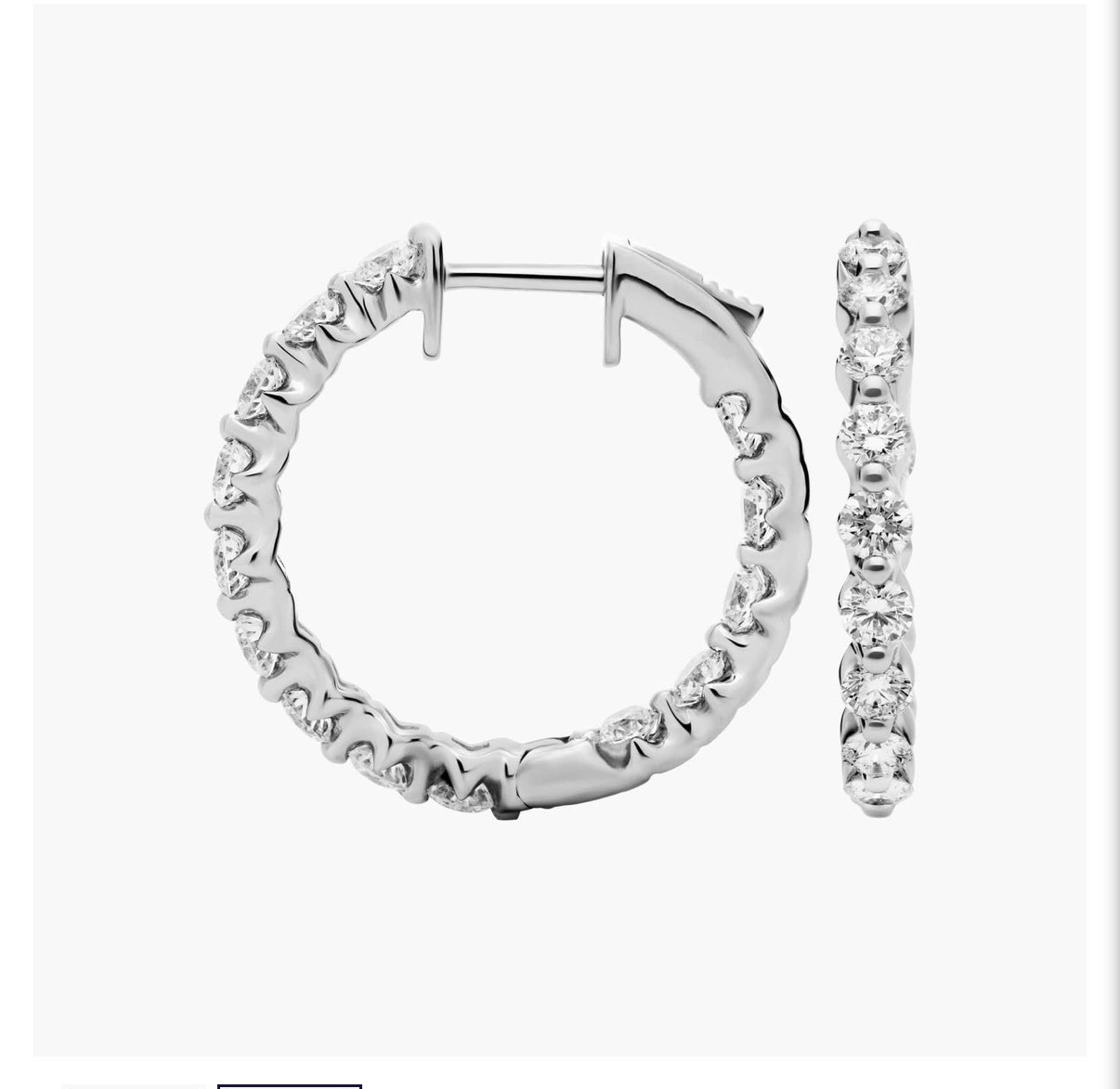 Floating Eternity Hoop Earrings With 5 CTW Round Cut Lab-Grown Diamonds
