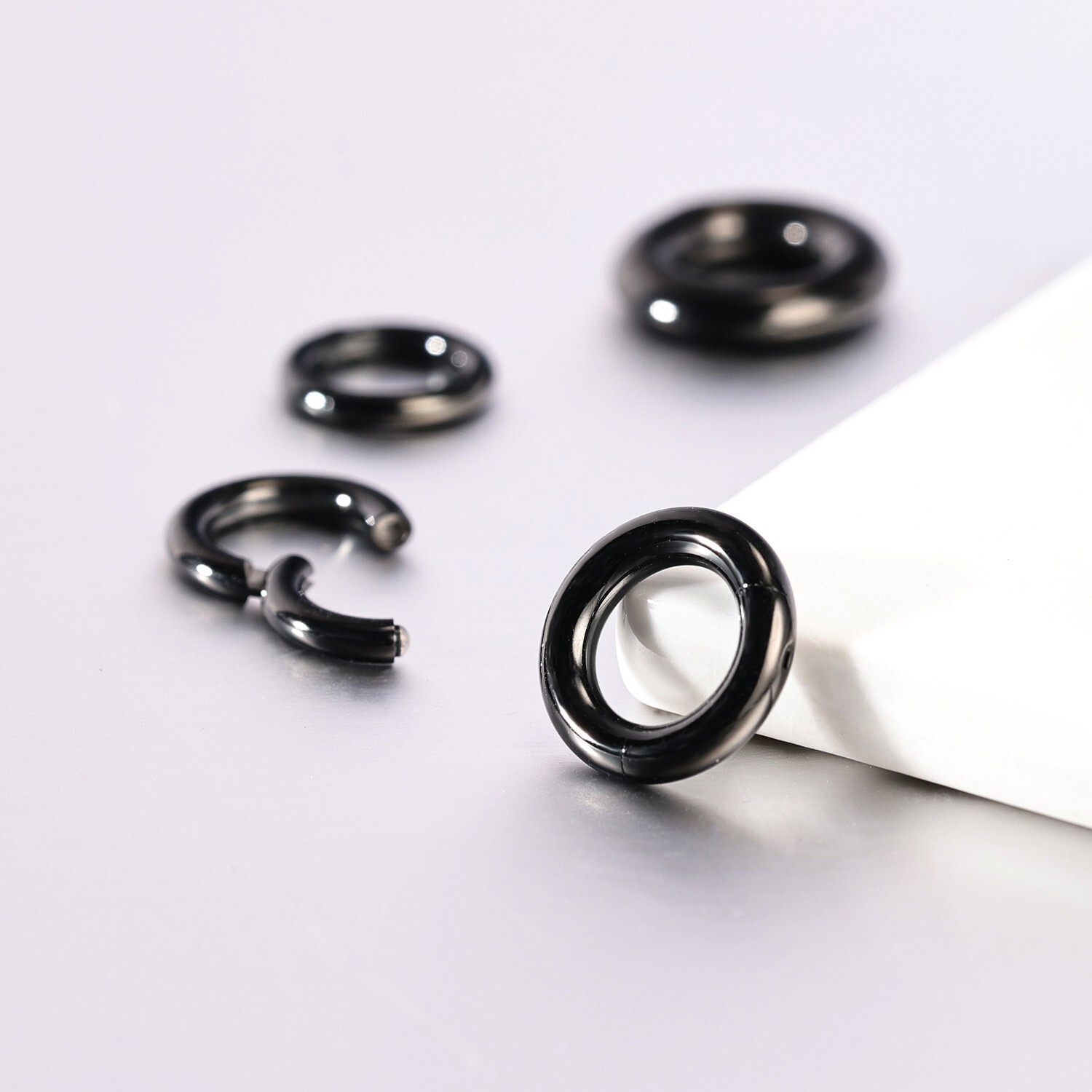 2G-12G Titanium Hinged Large Septum Ring Clicker Ear Gauge Hoop Earring Jewelry