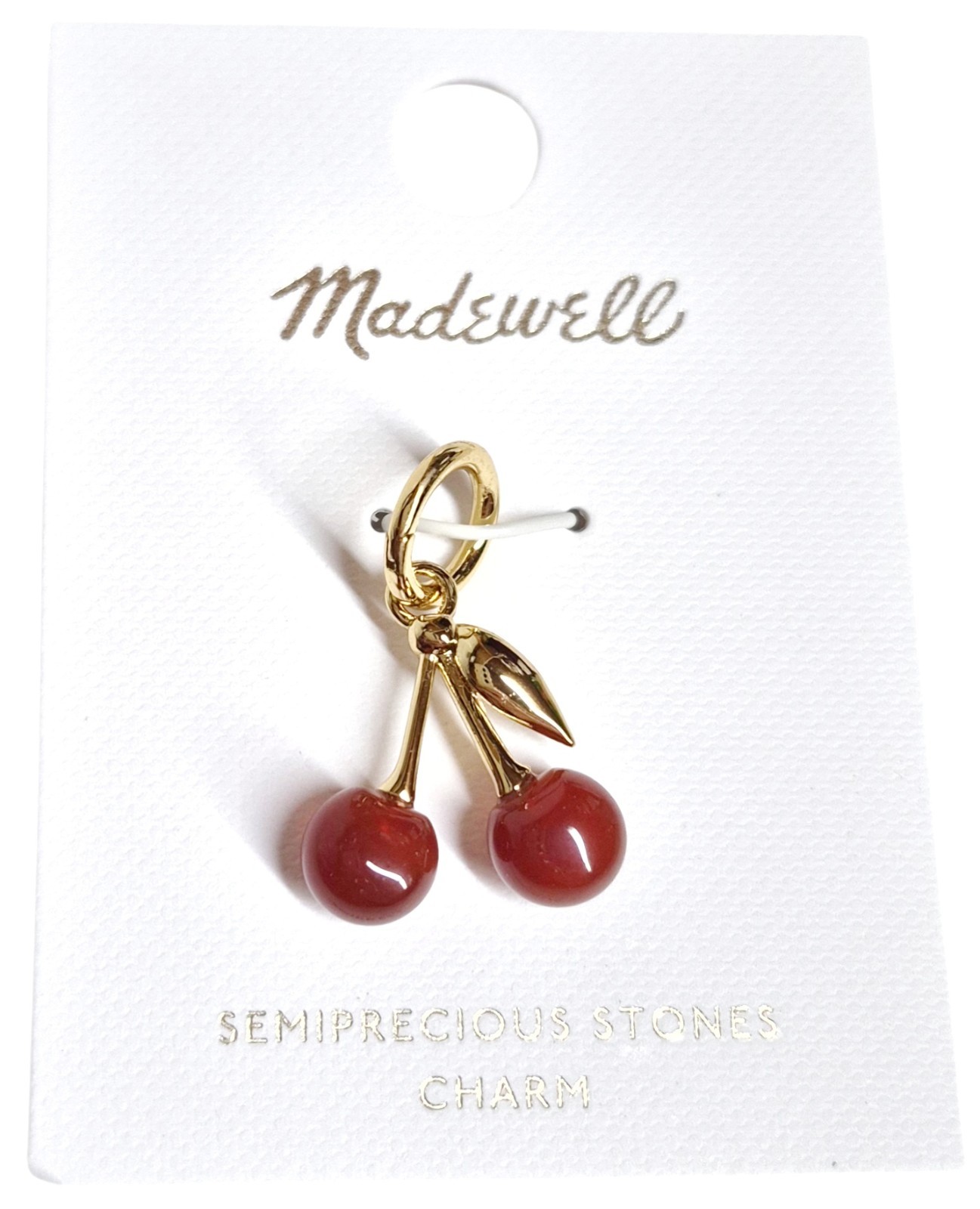 Madewell Semiprecious Cherry Charm Antique Gold Red Brass Nickel Safe NZ803 New