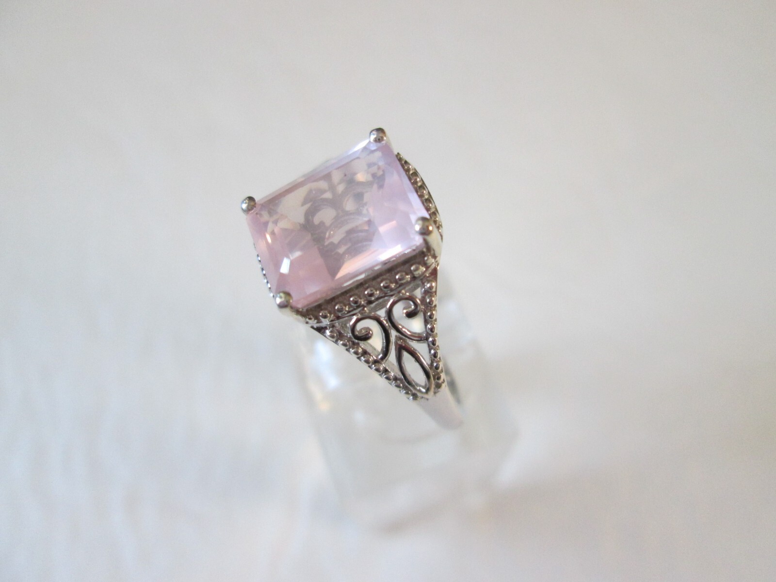 Galilea Rose Quartz Platinum over Sterling Silver Ring (Size 7) 3.00 ctw