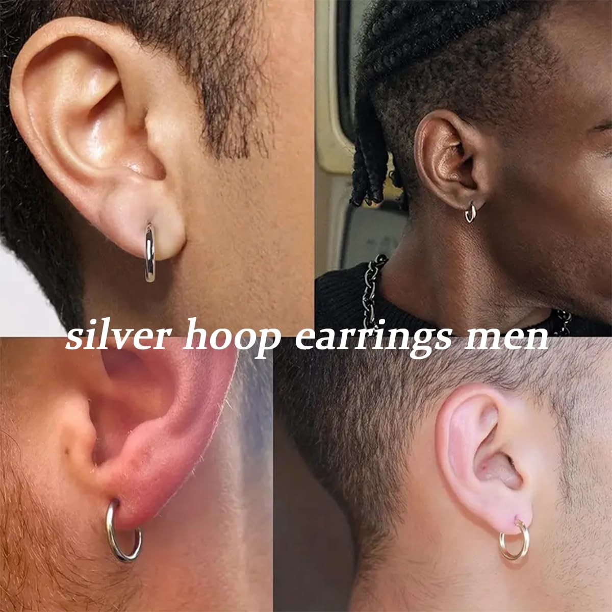 1 Pair 6mm Small Hoop Earrings for Women, 316L (Thickness: 1.6MM), Silver