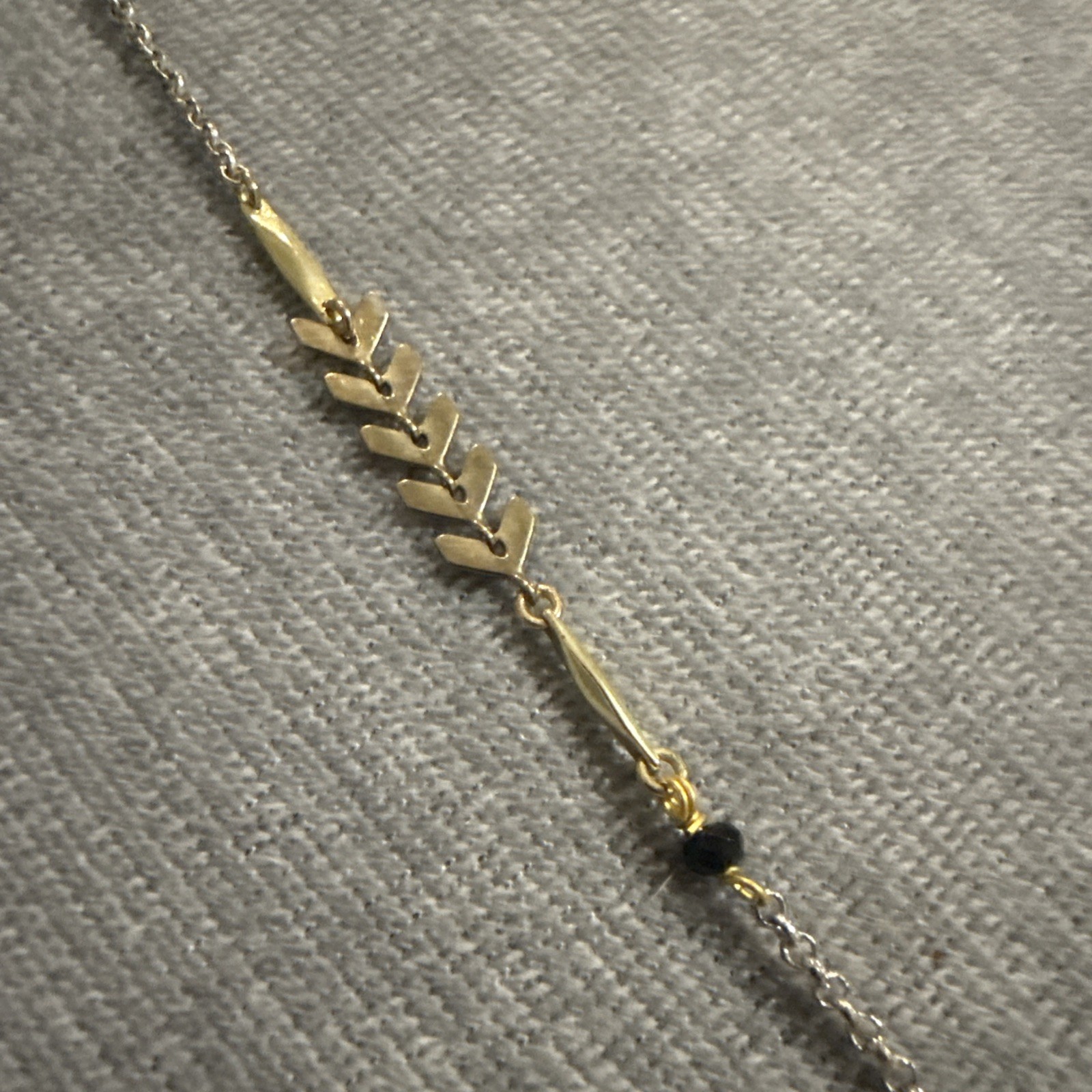 NAKAMOL Long Arrowhead Necklace Green Blue Gold Chain Boho Statement