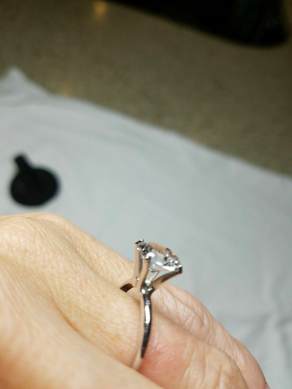 2.00ct CZ White Zirconia Solitaire Sterling Silver Ring Sz 8