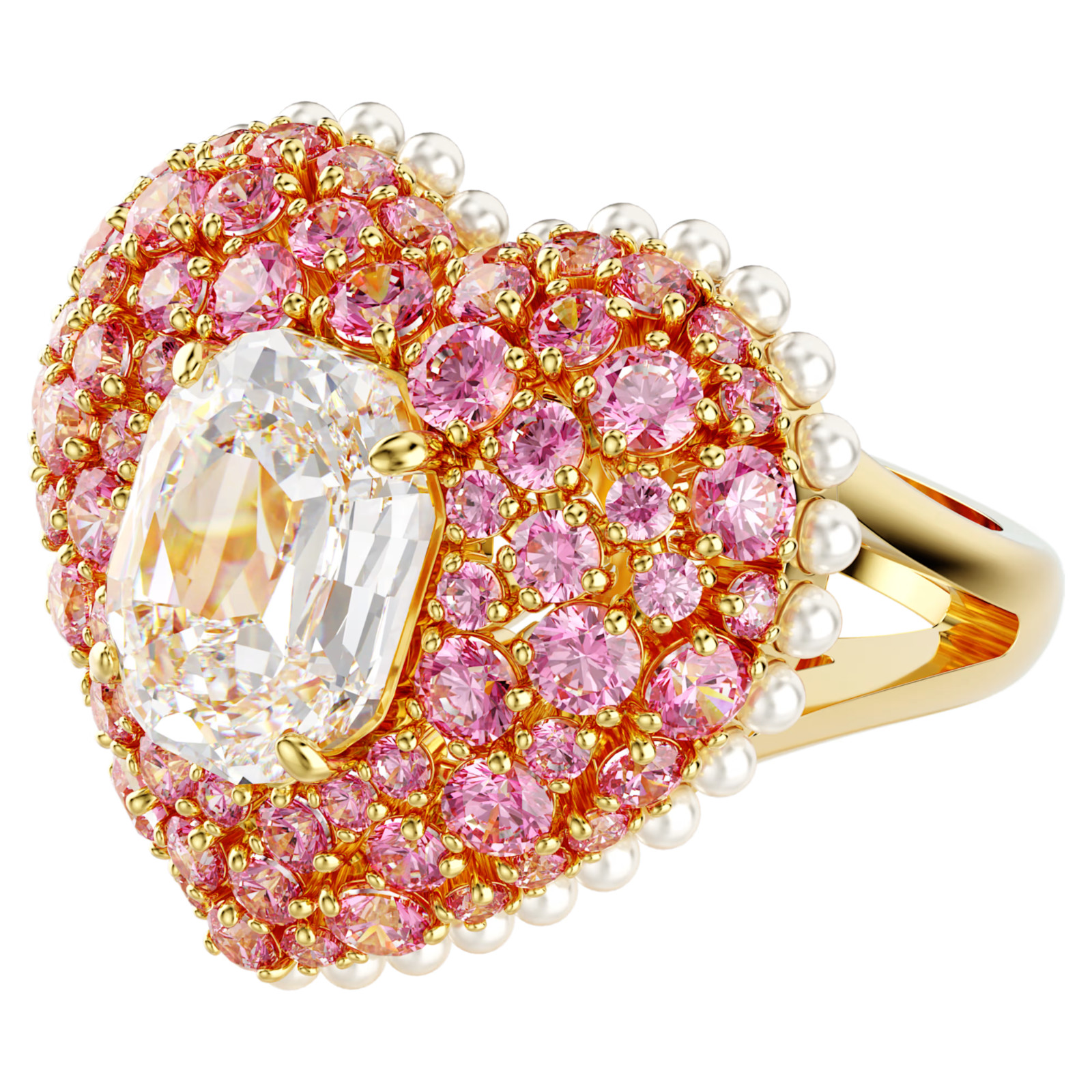 SWAROVSKI BNIB Idyllia ring Octagon cut, Crystal pearls,56-60 & Gift Bag £220