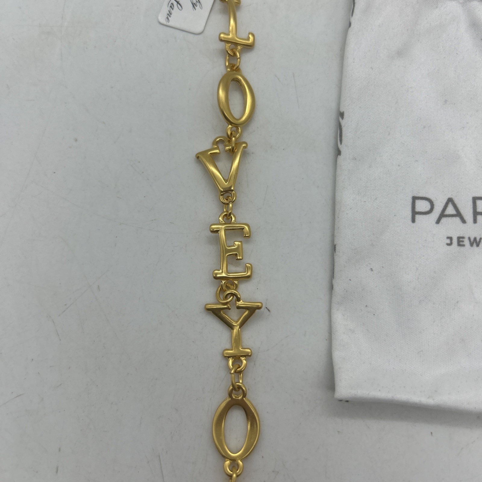 80’s Park Lane Bracelet I Love You Jewellery Gold Tone Korea Vintage 18cm