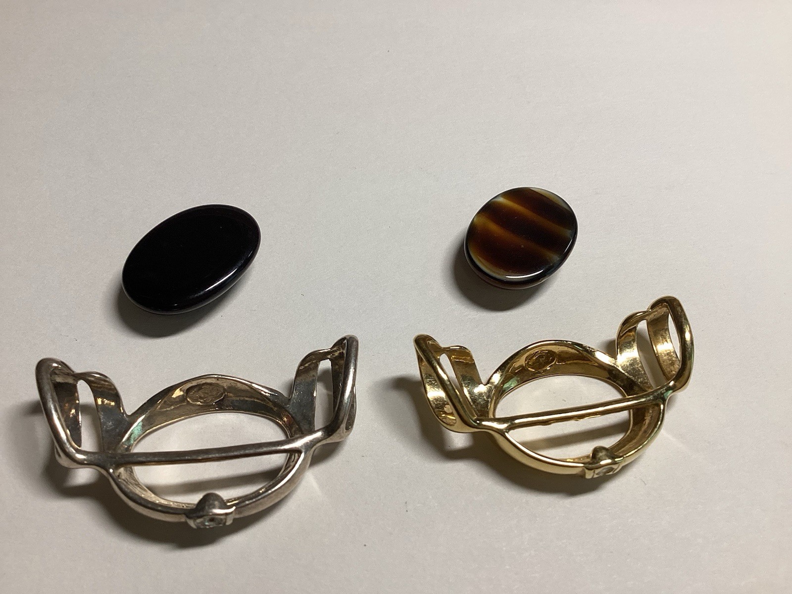 2 Silver/Gold Tone Pendant Slides Cabochon Premier Designs 2 Necklaces Free Ship