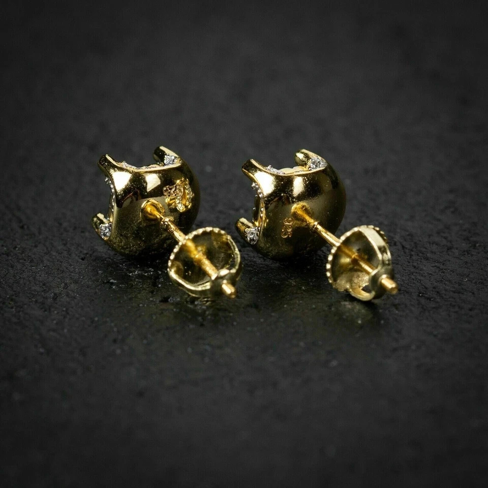 1 CT Round Cut Simulated Diamond Solitaire Stud Earrings 14k Yellow Gold Plated