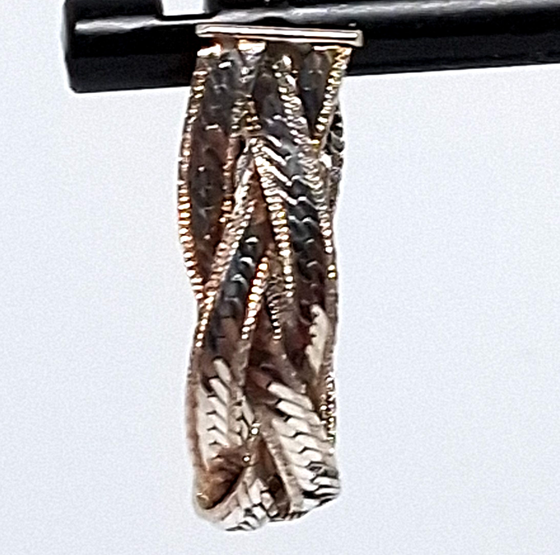Vintage 925 Silver Flat Herringbone Chain 1 Inch Earrings 4.72 Grams