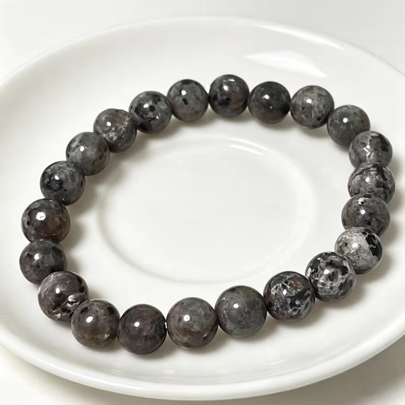 2PCS Natural 8mm Yooperlite Stone Bracelet UV Reactive Flame Gemstone Healing
