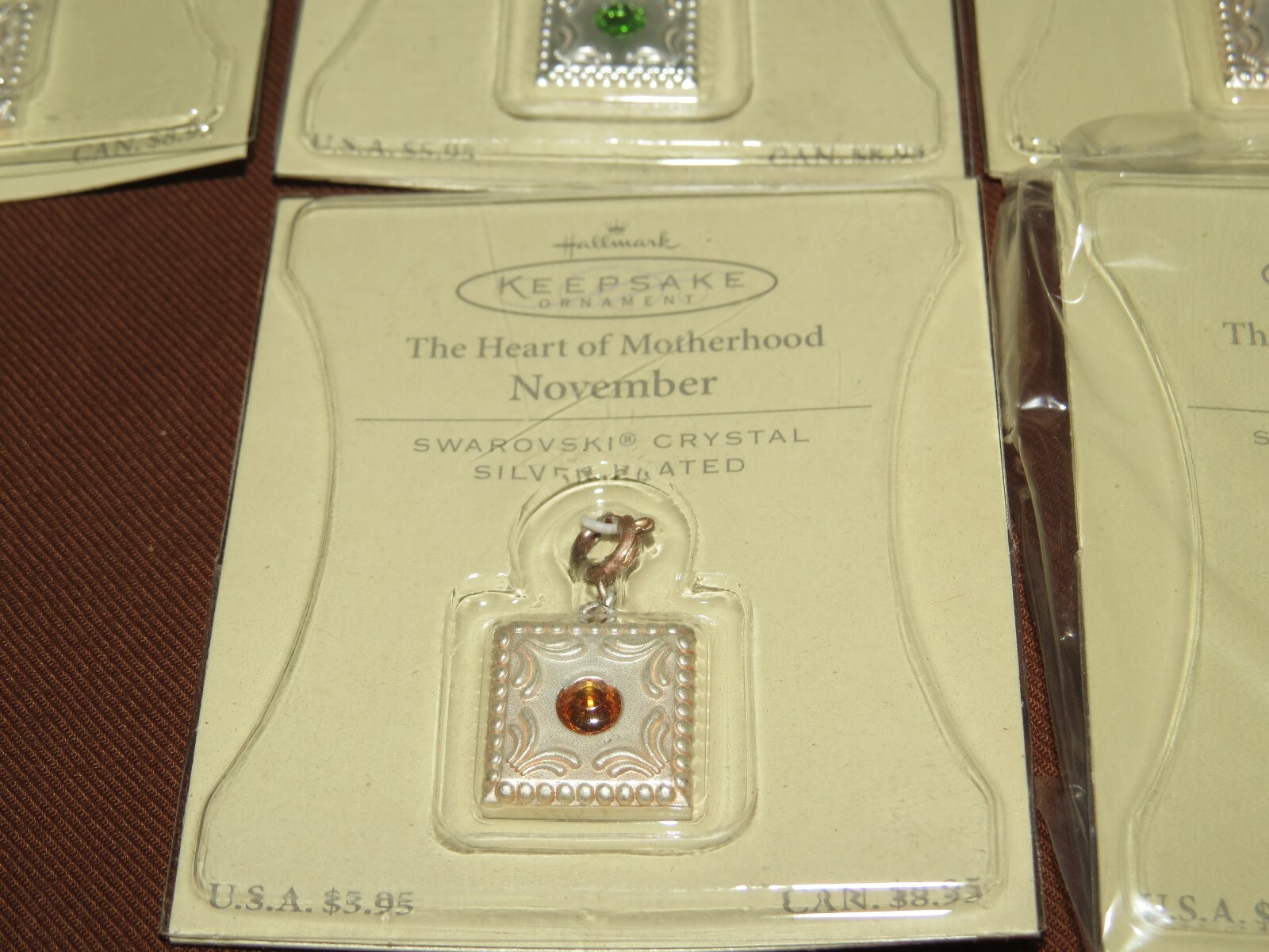 NEW Hallmark Keepsake silver plated BIRTHSTONE Charm Pendent SWAROVSKI Crystal