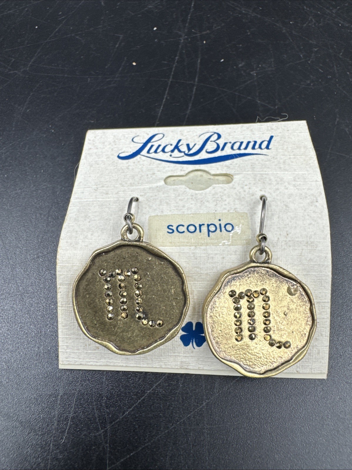 Lucky Brand! Gold Color With Scorpio ♏️ Symbol And Scorpion Earrings Jewelry