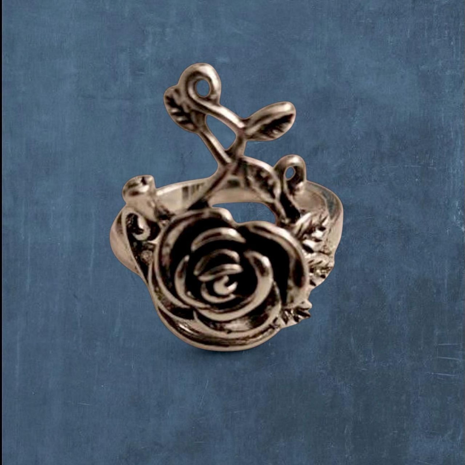 beautiful whimsygoth rose silver ring