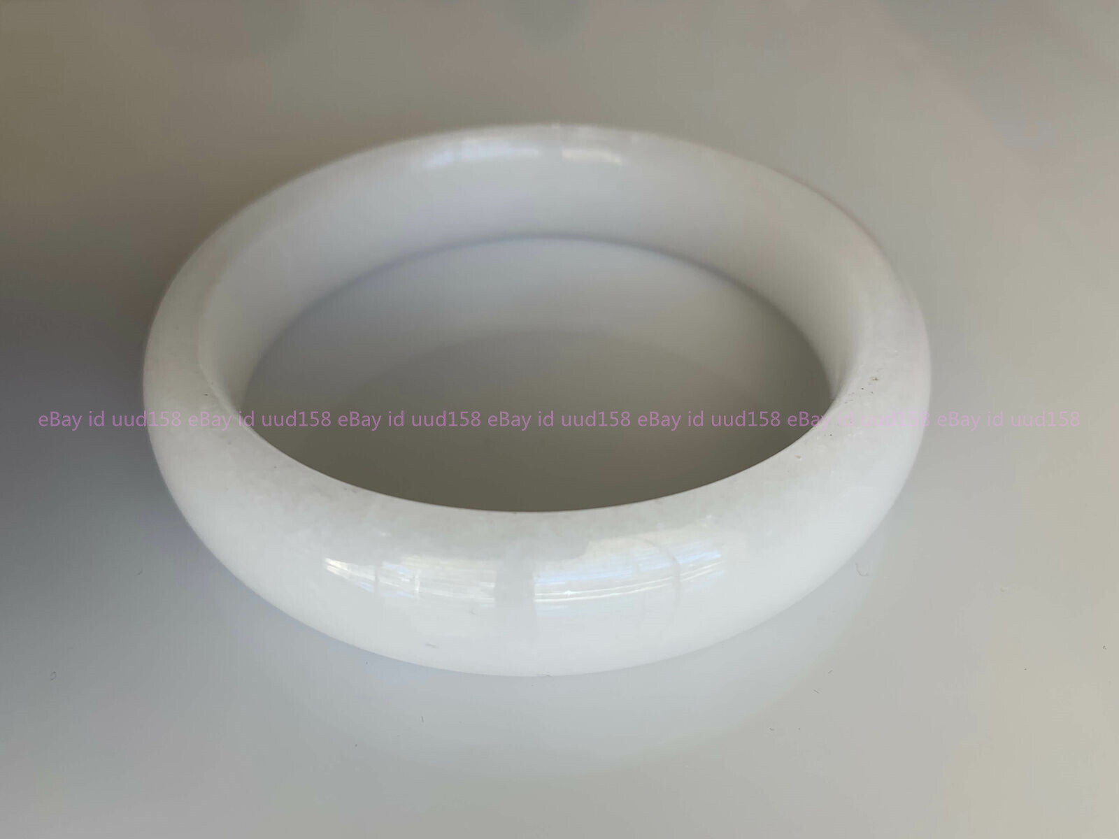 Gorgeous Natural 100% Authentic White Jade Bangle Bracelet Nephrite 56-64mm
