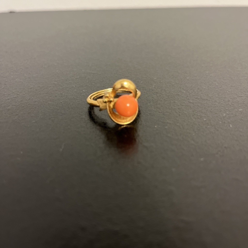 gold plated (HGE) authentic pink coral ring