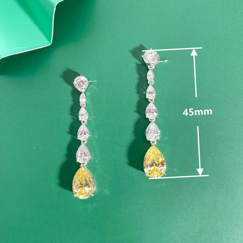 Sparkly 925 Silver Filled Drop Earring Women Cubic Zircon Wedding Jewelry Gift