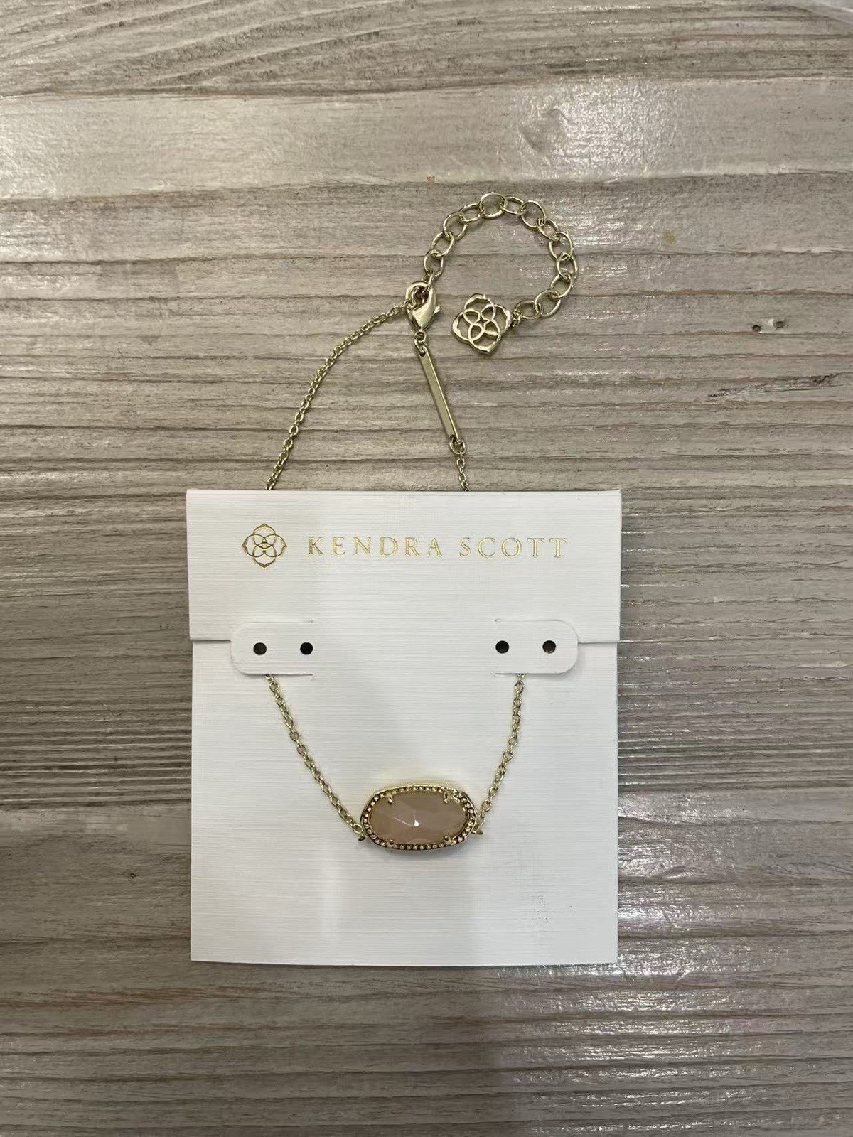 Kendra Scott Elisa Gold Pendant Necklace In Rose Quartz 15”-17”