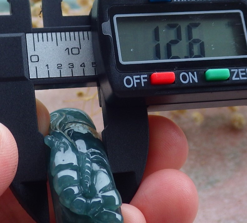 Certified Green A JADE Jadeite Lobster Shrimp Bangle Bracelet 58mm 手镯 679774