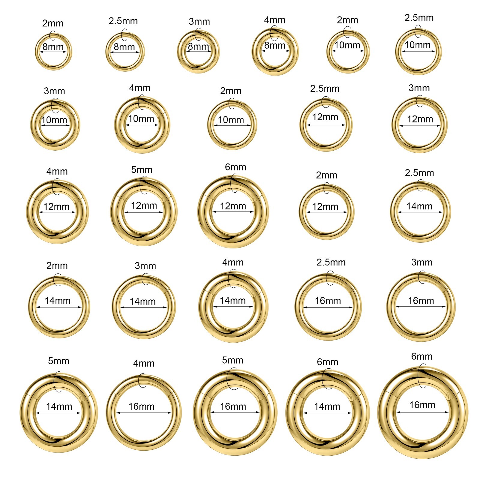 2G-12G Titanium Hinged Large Septum Ring Clicker Ear Gauge Hoop Earring Jewelry