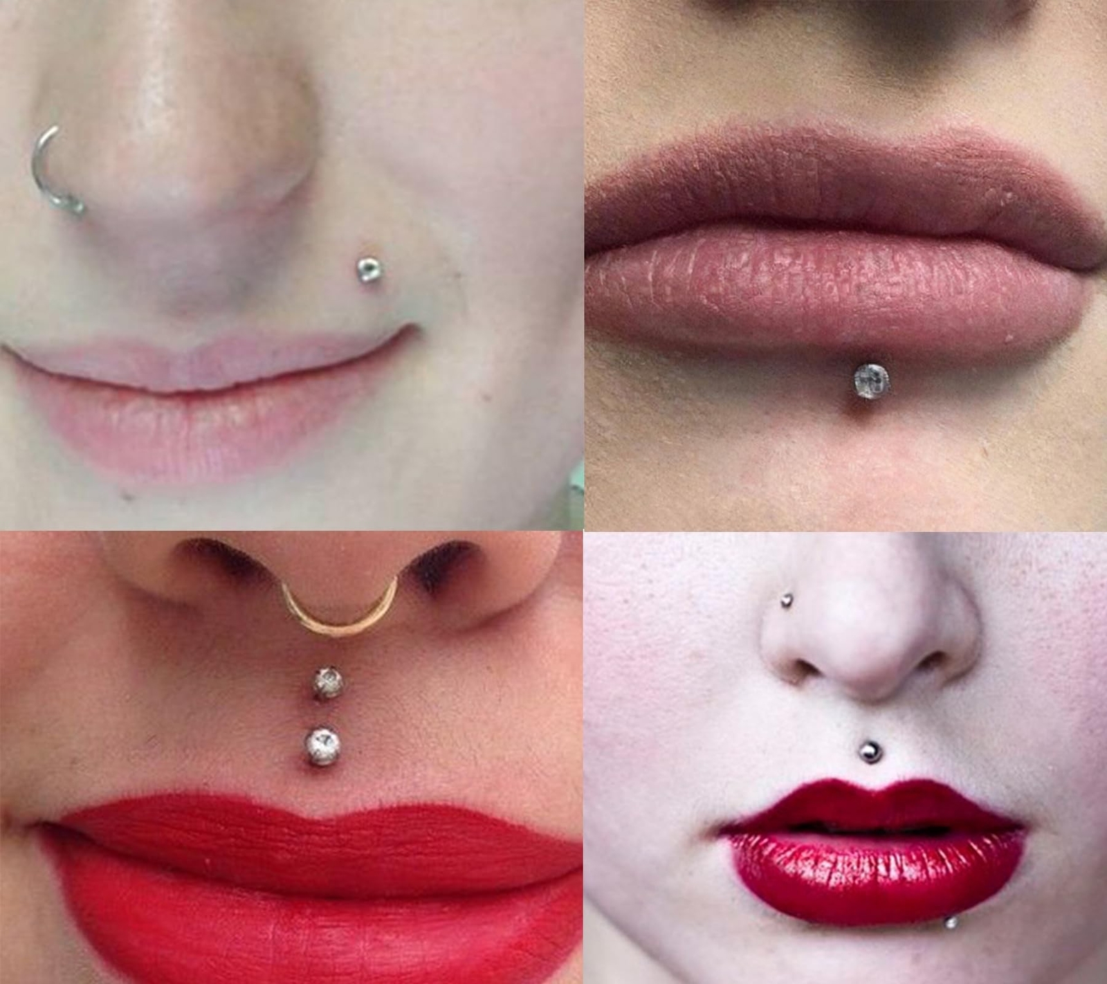 QWALIT 16G Clear Lip Rings Studs Plastic Medusa Labret Piercing Jewelry Push …