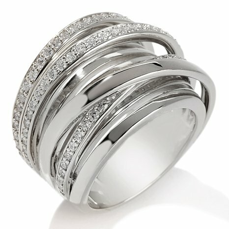 Orbit Engagement Band Ring Round Cut Cubic Zirconia Solid Sterling Silver