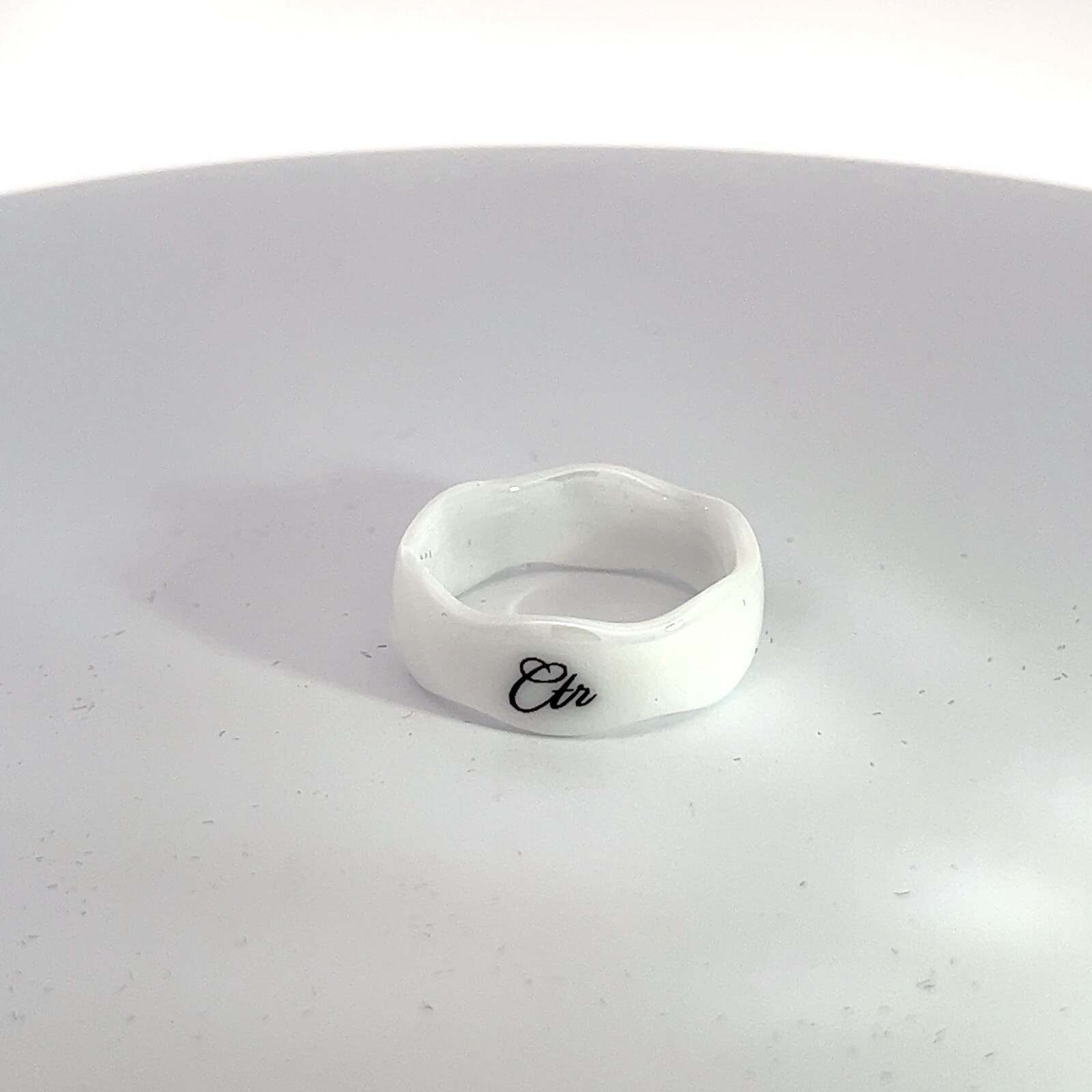 J169 Wave White Ceramic Choose The Right Ring Mormon One Moment In Time LDS CTR