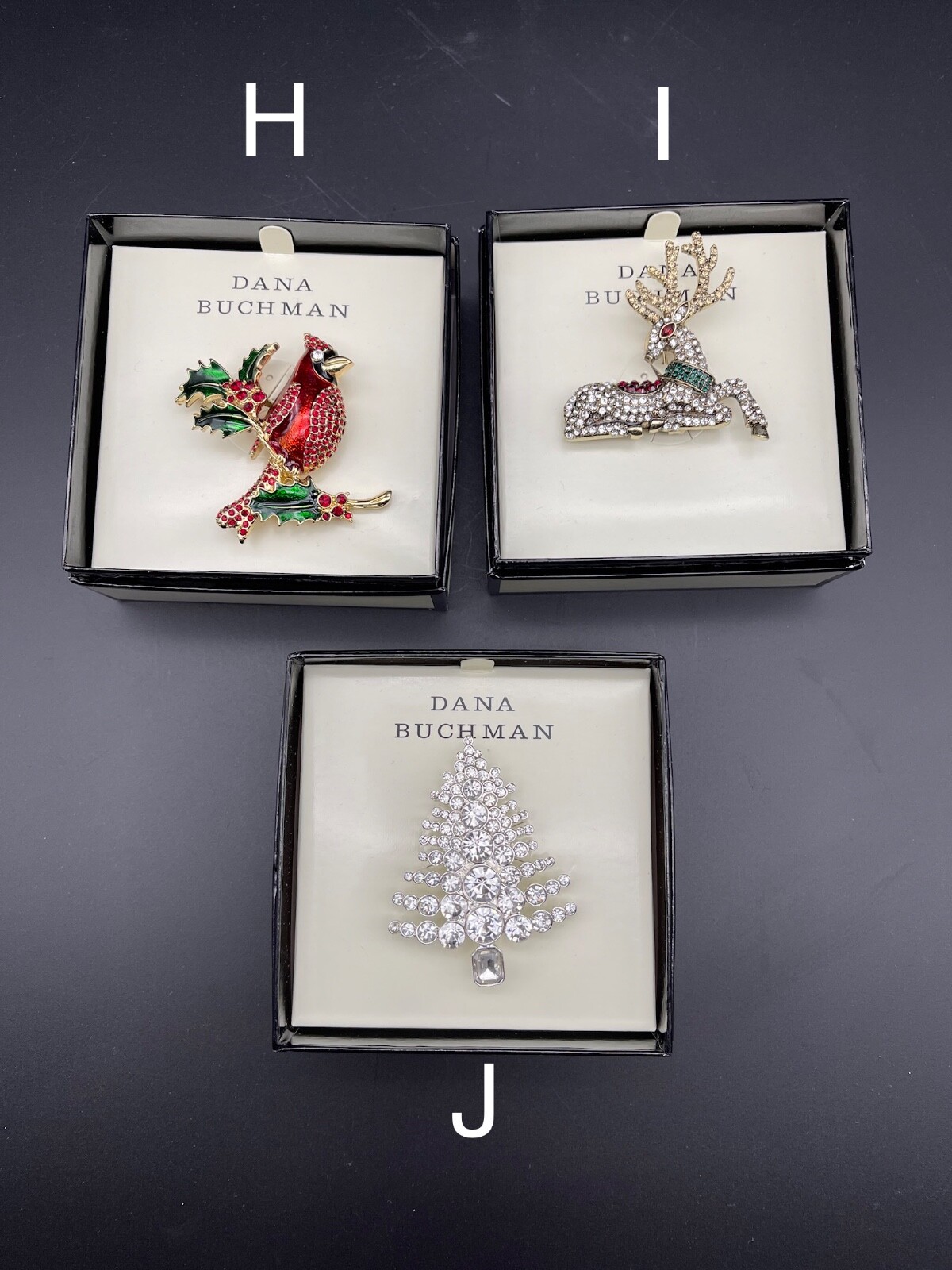 NIB Dana Buchman Christmas Holiday Pins Brooches – Your Choice Buy More & Save