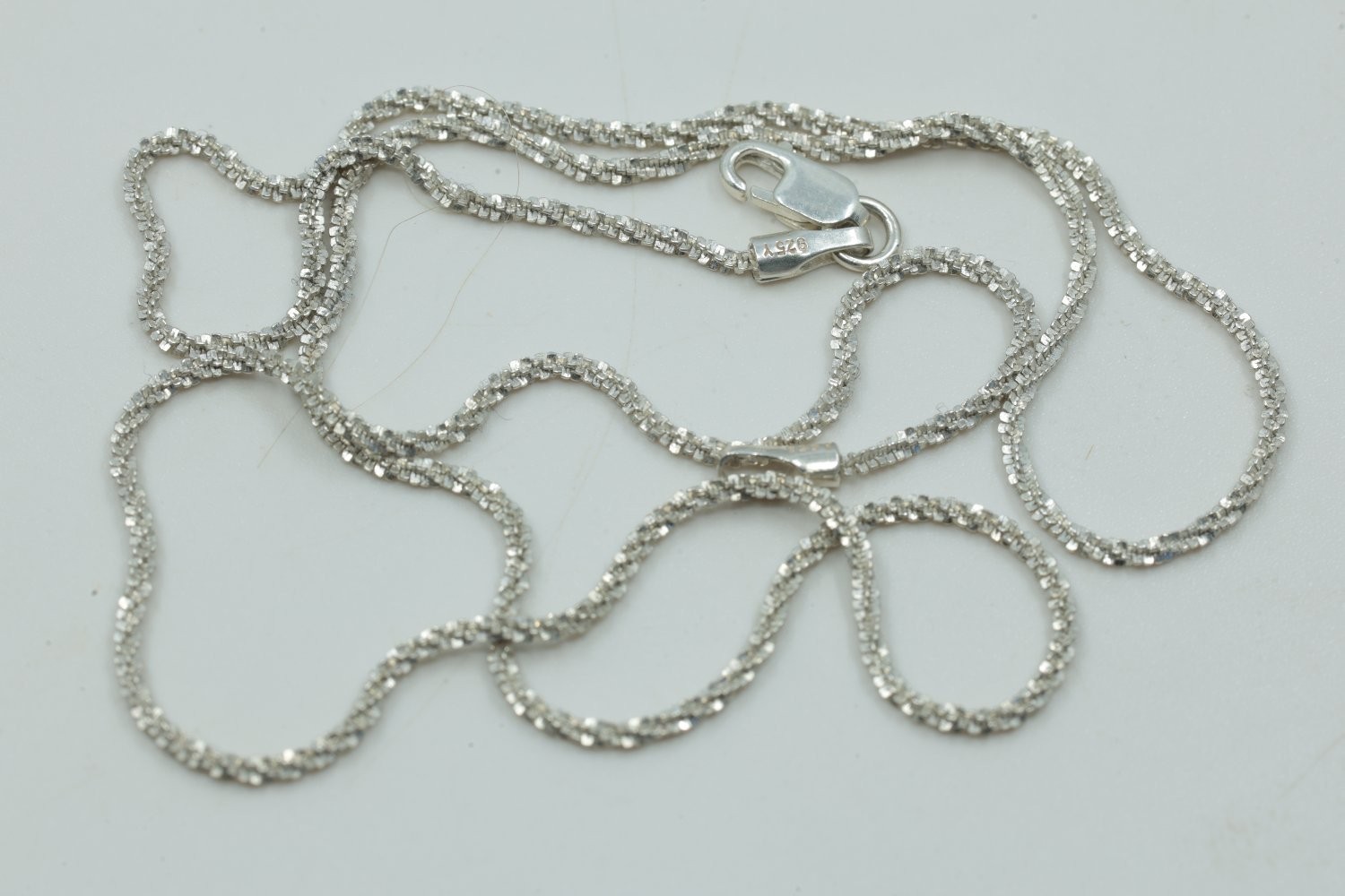 Vintage Sterling Silver Popcorn Chain Necklace 14 Inch Italy 925 2.79g