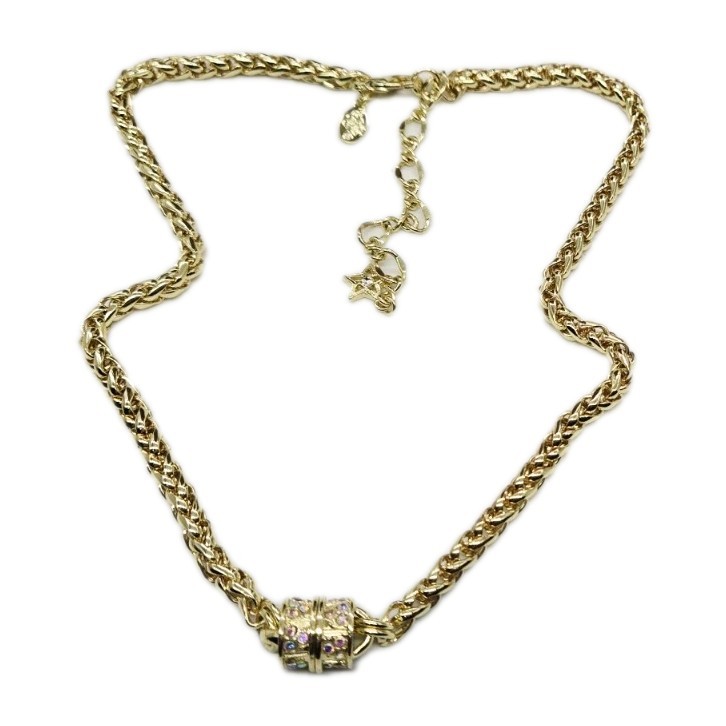 Kirks Folly Magic Weave Magnetic Interchangeable Necklace Gold tone 17 in