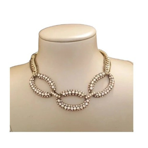 TOMMY BAHAMA Brass Plated Pave Crystal Link Necklace NWT MSRP $168