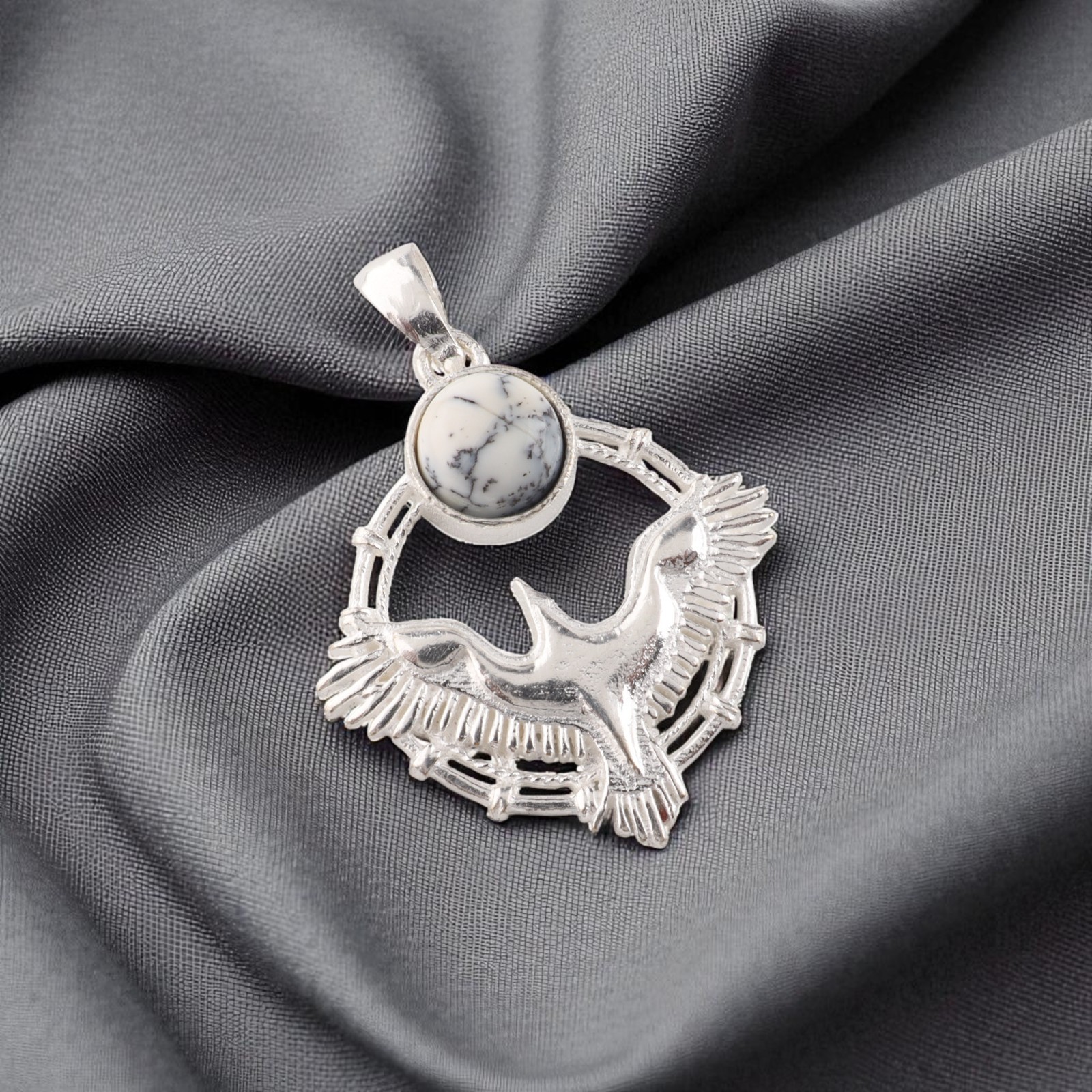 Dendritic Opal Gemstone 925 Sterling Silver Ethnic Handmade Jewelry Pendant Gift