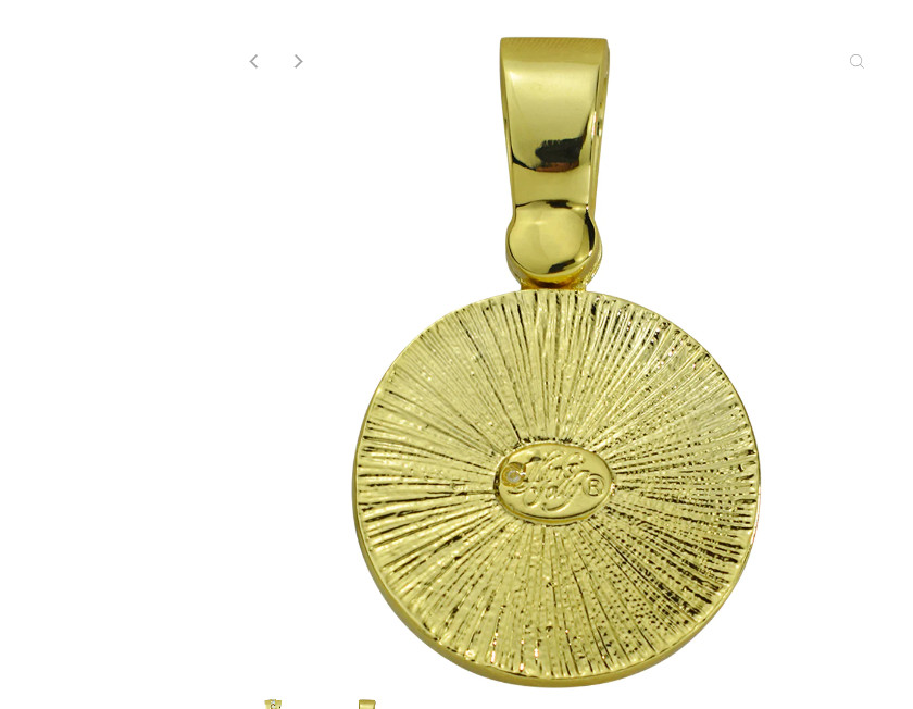 Kirks Folly Glass Seaview Moon 25mm Foldover Magnetic Pendant Gold tone Blue