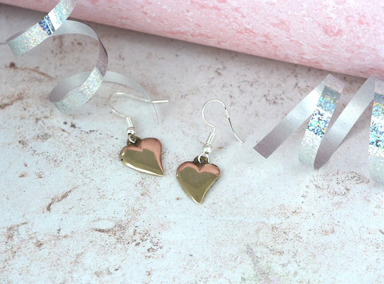Bronze Necklace Off Shaped Heart Earring Set Gift UK