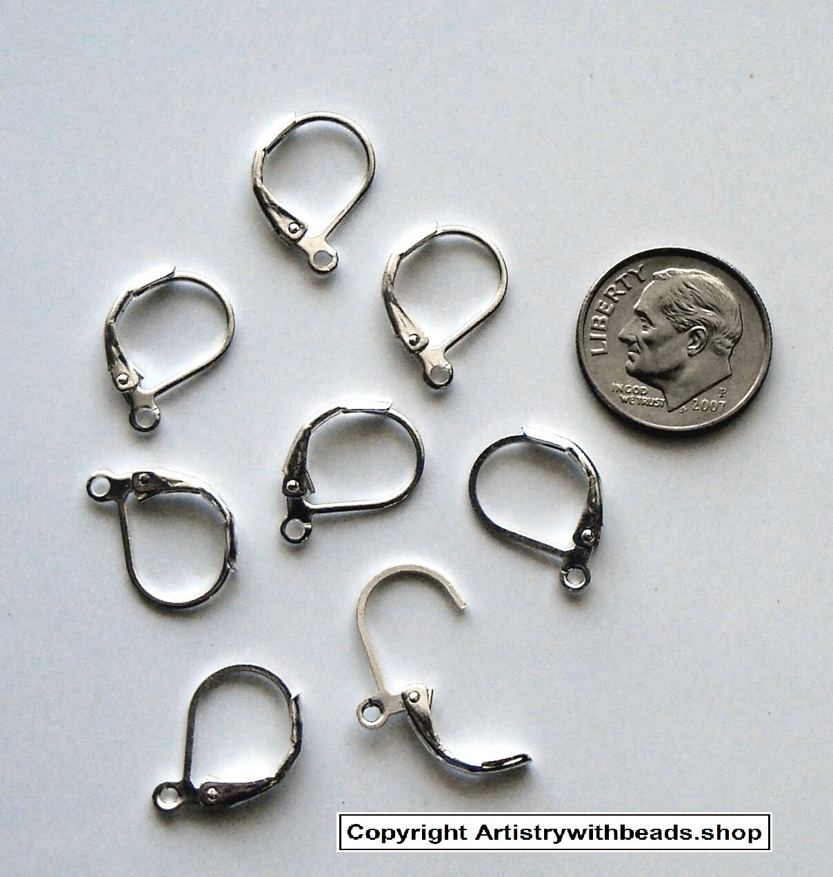 8 Lever back earring findings silver plated loop create dangle earrings fpe106