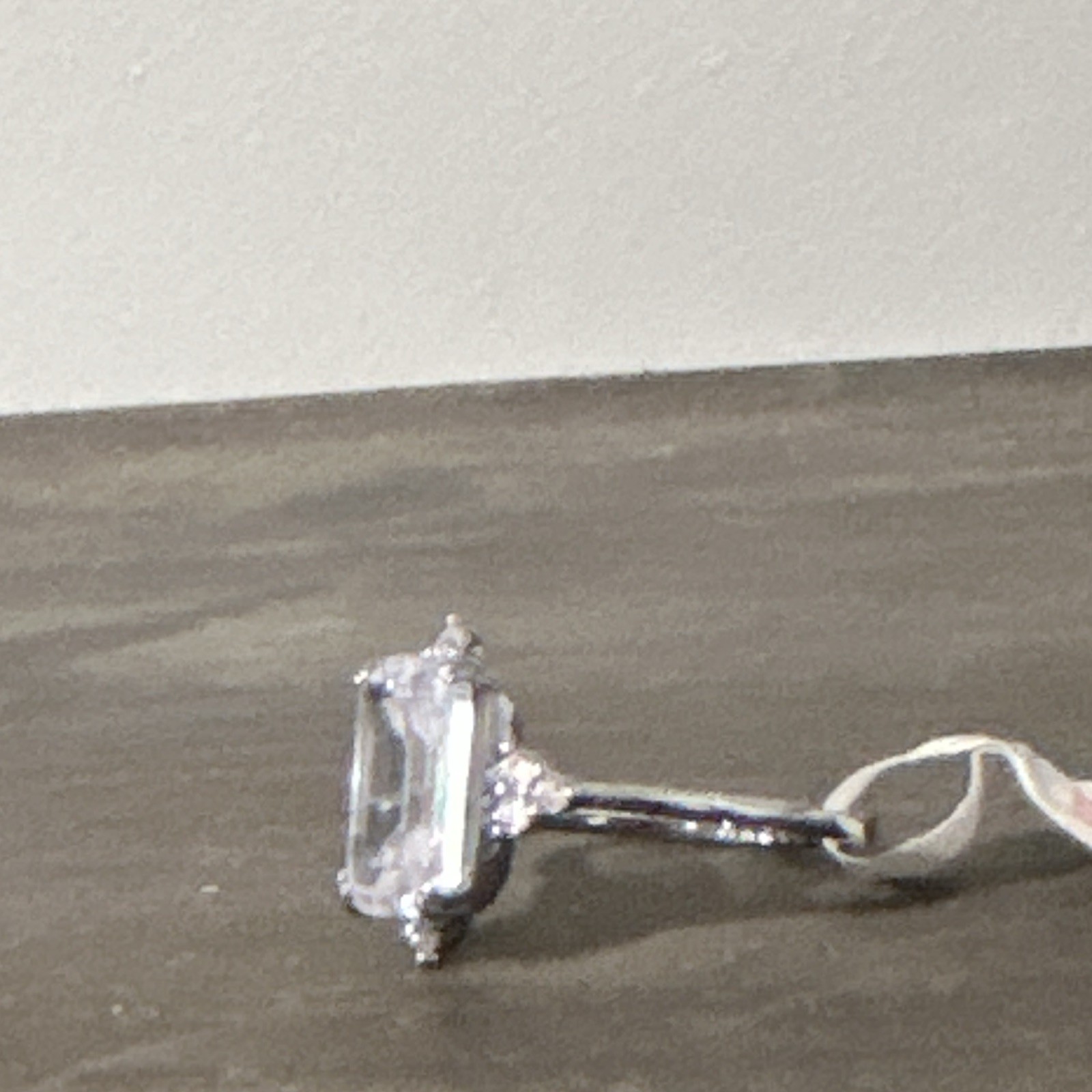 BP OG Solitaire Emerald Cut CZ Stone The Everlie Ring Sz 10 Hematite Plating CZ
