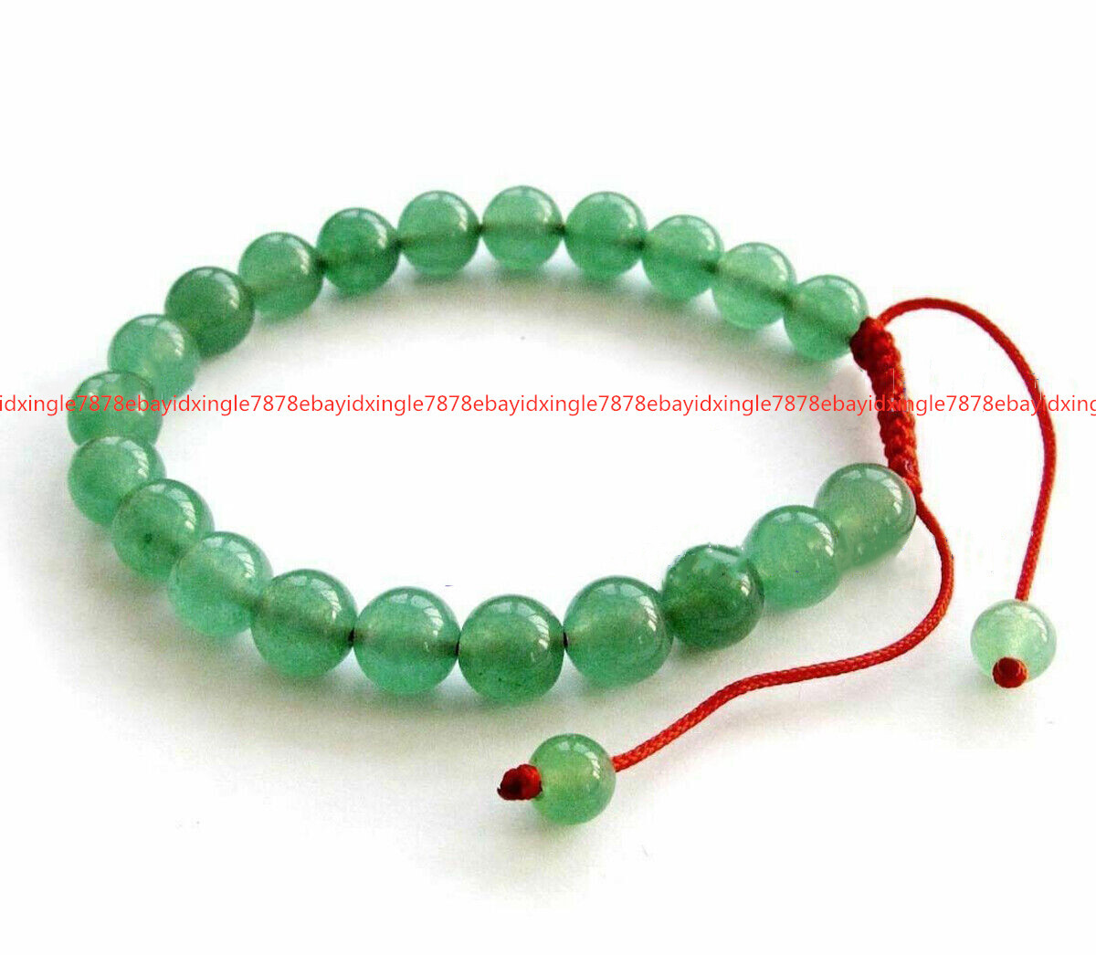 Handmade 6/8/10/12mm Green Jade Round Gemstone Braid Adjustable Bracelet 7.5”