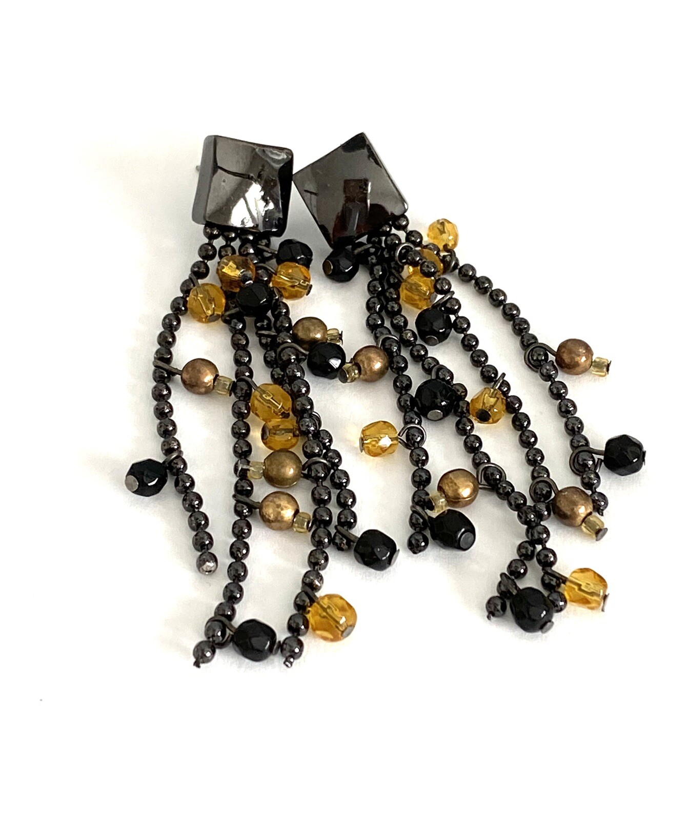 Earrings Dangles Drops Long Black