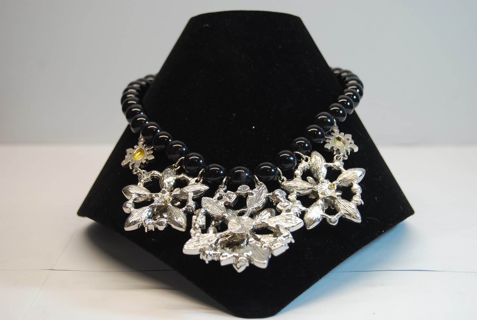 White House Black Market Statement Necklace With Matching Marquis Stud Earrings