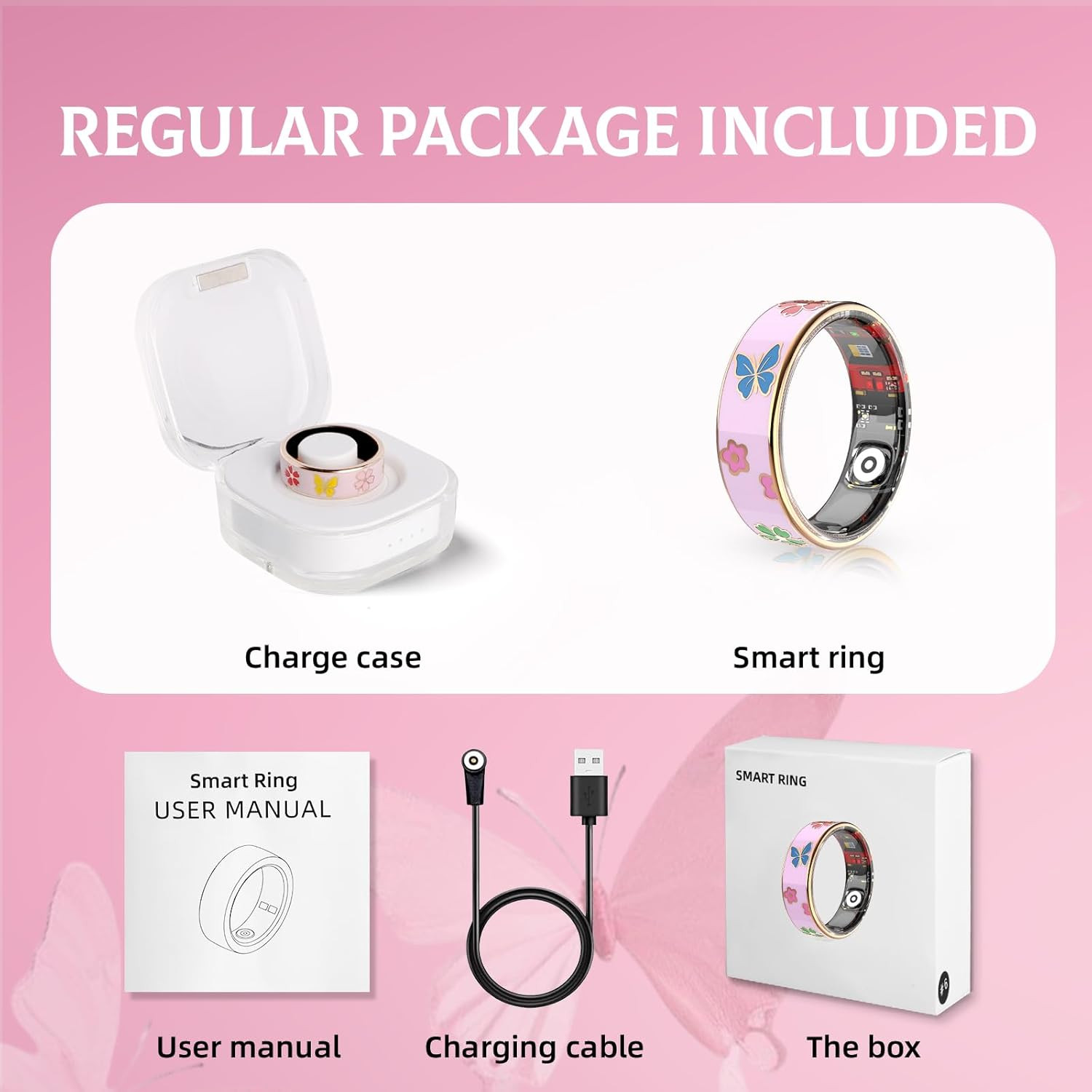 Elegant Smart Ring for Women & Men, Fitness & Health Tracker with 24/7 Heart Rat