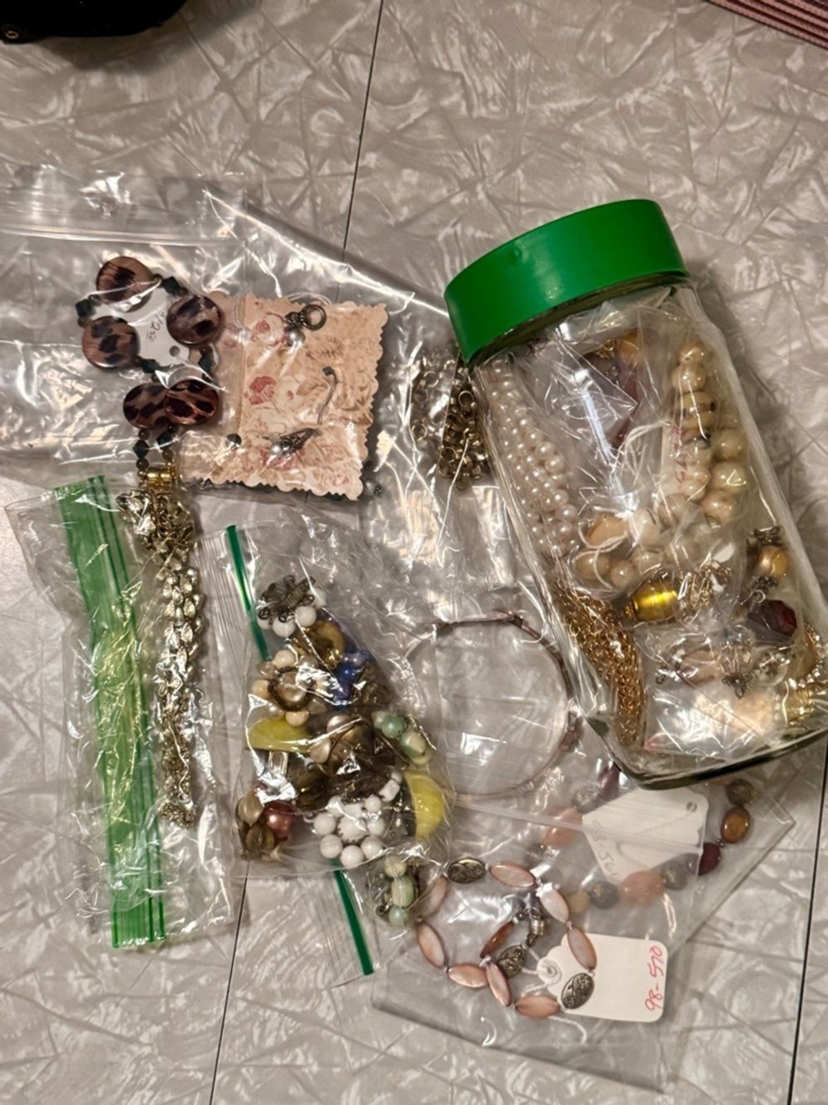 Glitzy Glam Mystery Jewelry Jar ✨ Gold Pink Pearl Mix 20+ Pieces