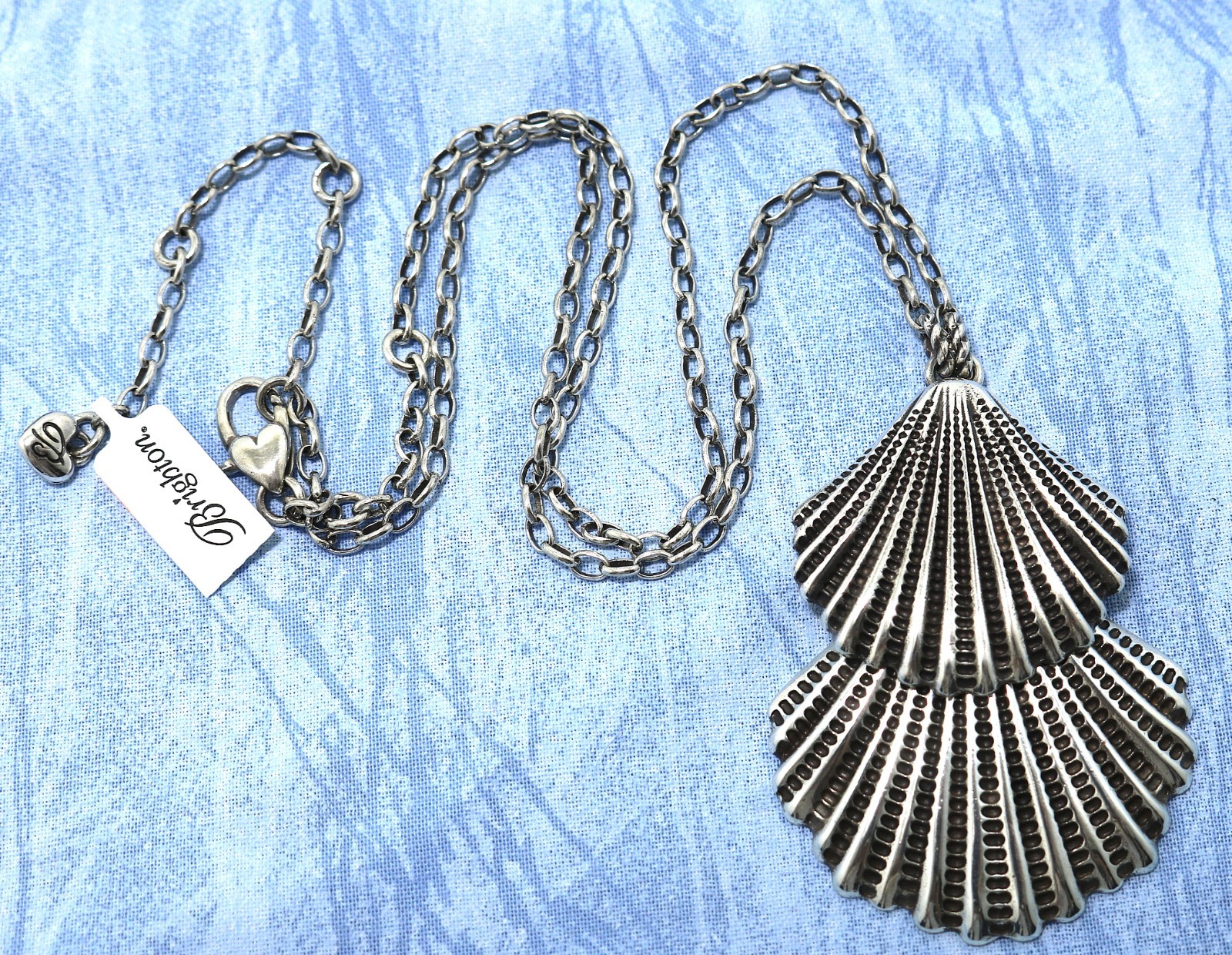 Brighton Stunning SILVER SHELLS NWT $118 Nautical Two Tier Seashells Necklace