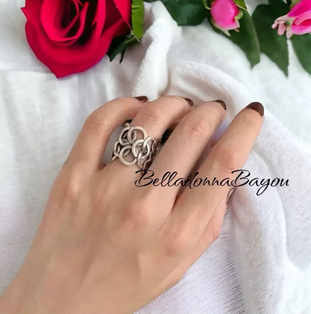 Circular Wide Band Adjustable Ring