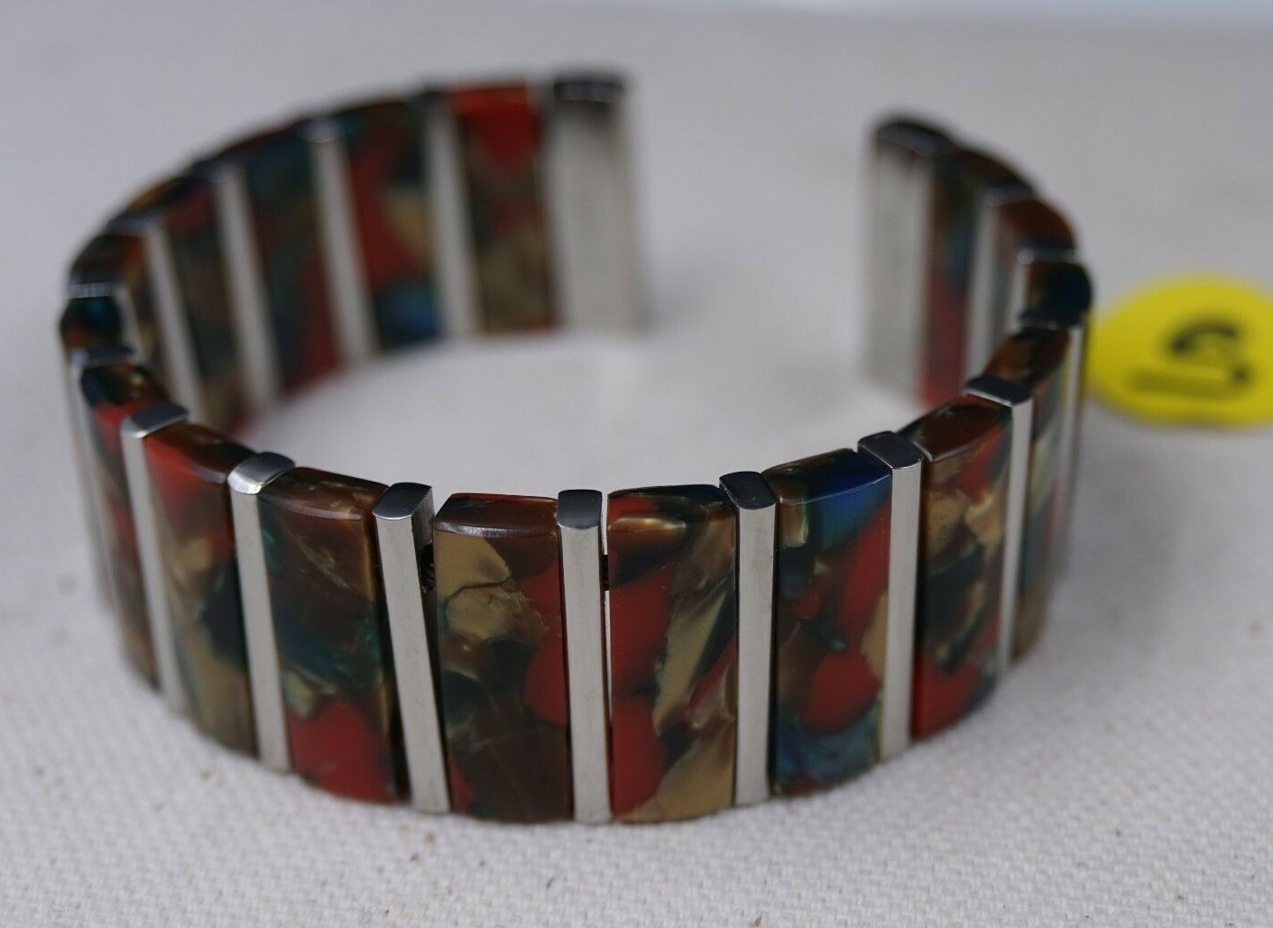By CHISEL Stainless Steel Polished Lucite Cuff Bracelet fit a 7 1/2” wrist