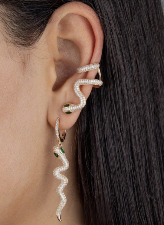 Pavé Snake Ear Cuff X Huggie Earring Combo Set $98.00 Sale Pr: $ 39.26 Free Ship