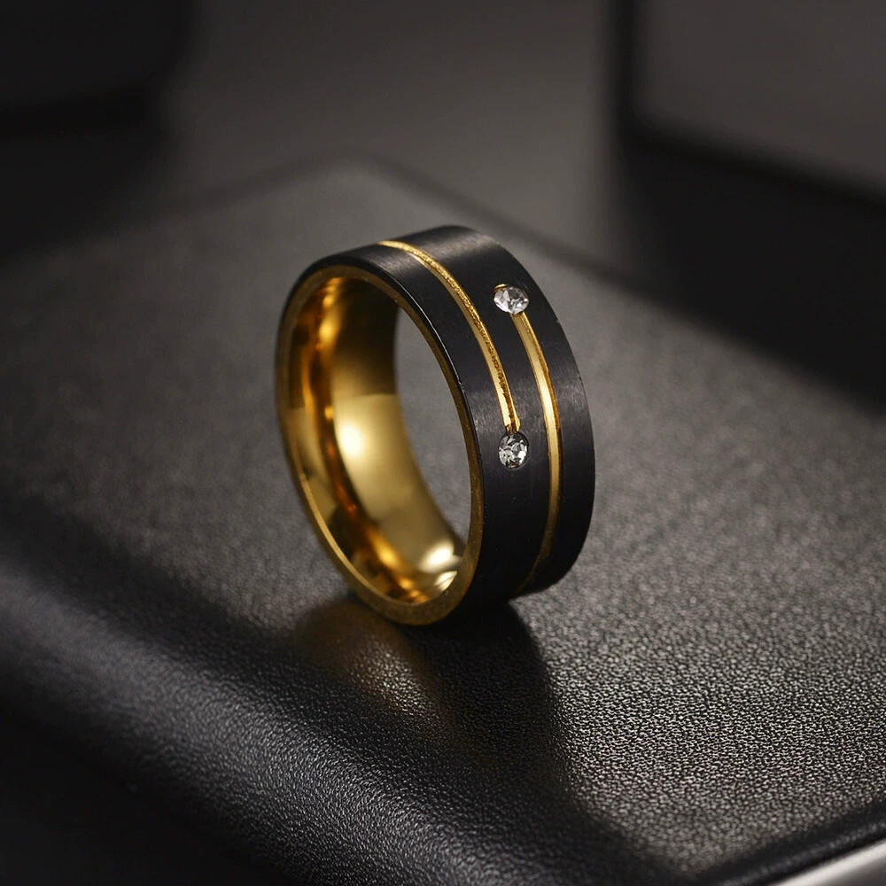 Stainless steel Concise Colour Composition Stainless steel Ring