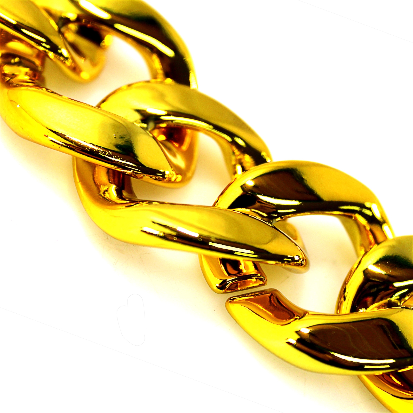 Official Big Jeff Audio 32″ Cuban Link Plastic Fake Gold Chunky Chain Necklace