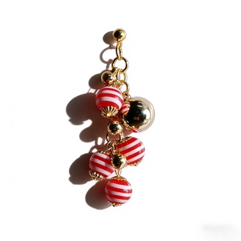 Women’s Fashionable Round Pendant Tassel Earrings Exquisite Ear Studs