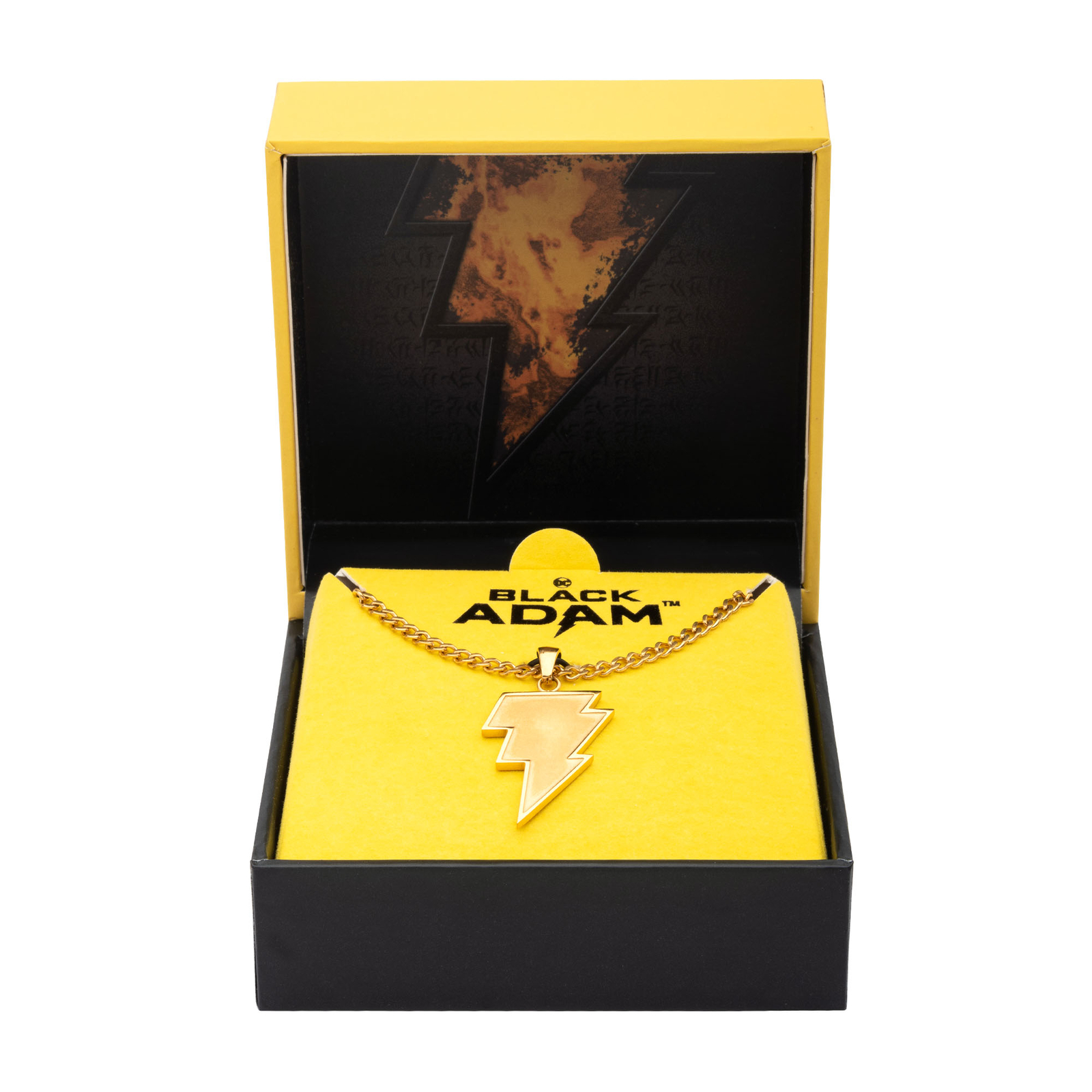 The Official DC Comics BLACK ADAM GOLD PLATED LIGHTNING BOLT PENDANT NECKLACE