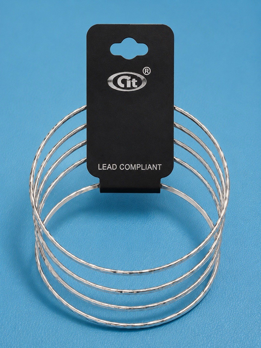 Citi Silver Tone Multi-Row Etched Bangle Cuff Bracelet, Lead Compliant