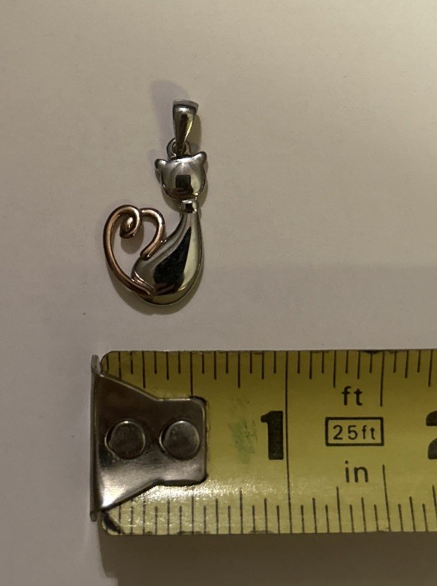 JCM Hallmark Stainless Steel Two Tone Kitty Cat Pendant